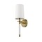 Z-Lite Mila 1 Light Wall Sconce, Rubbed Brass & Beige 808-1S-RB - alternate 2